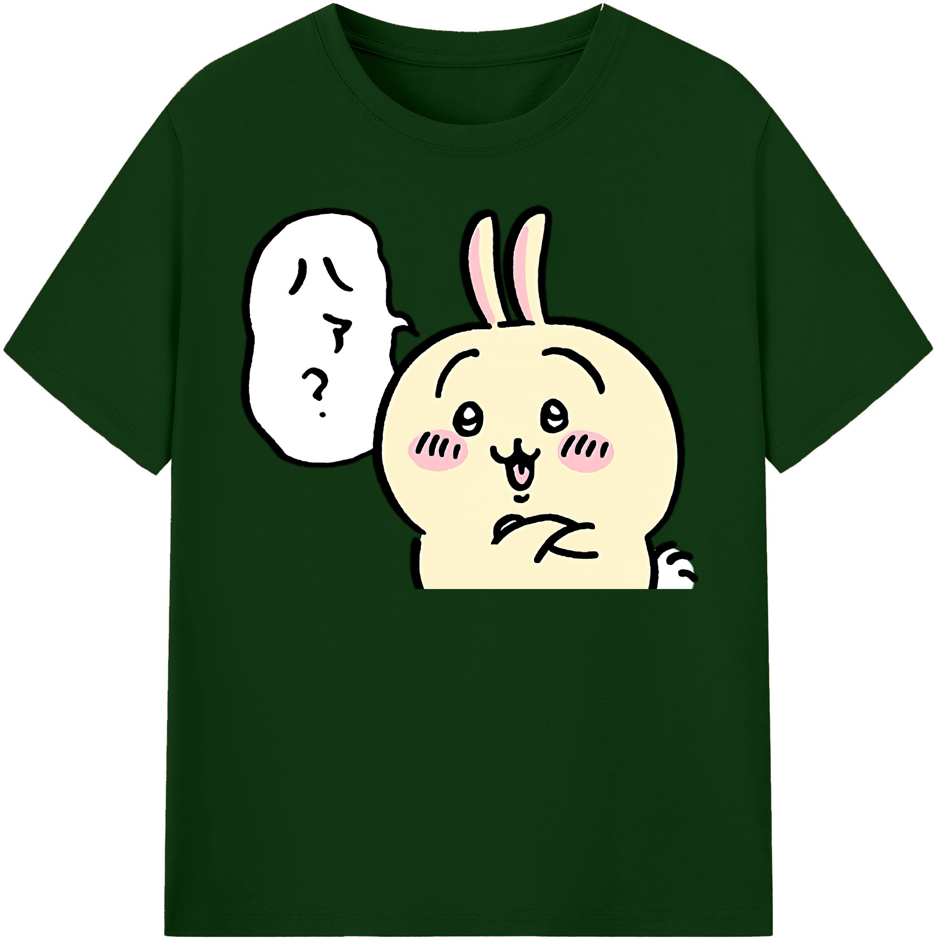 （画像用） ちいかわ うさぎ Chii-kawa usagi 綿100％半袖Tシャツ（フロントプリント）